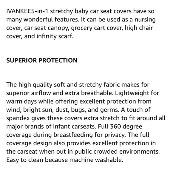 NEW Baby Car Seat Cover 4-in-1 Nursing Cover Floral - Picture 8 of 12